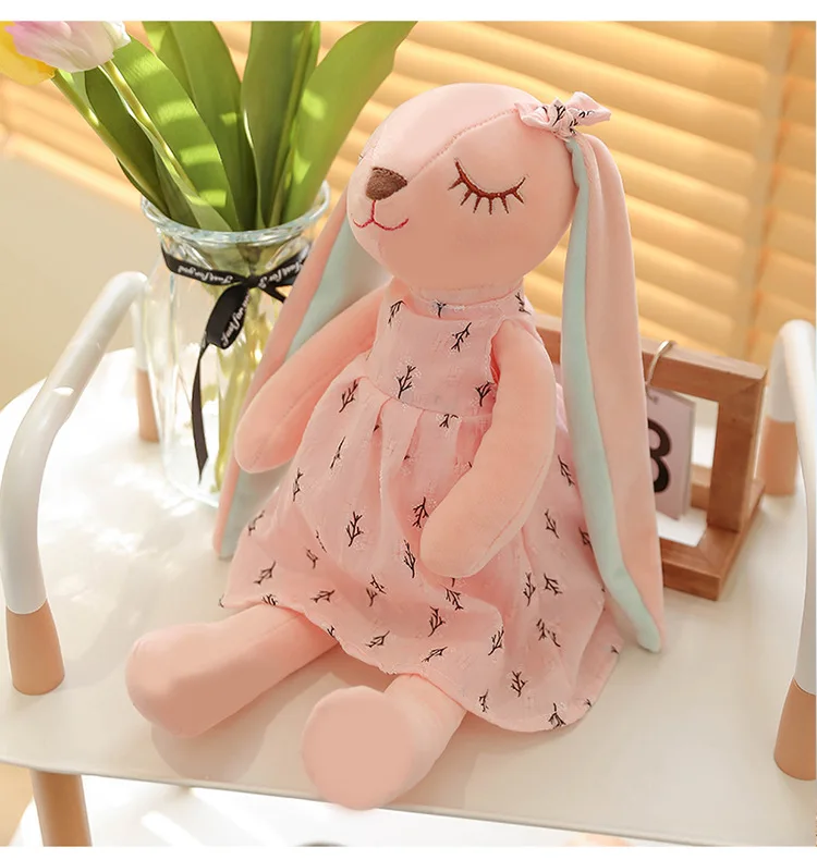 35 cm große Oster-Babyhasenfigur, rosa und blau, An'an Rabbit, beruhigende Geschenkpuppe für Kinder, Plüschtier mit superweichem Fell. – Detail 27