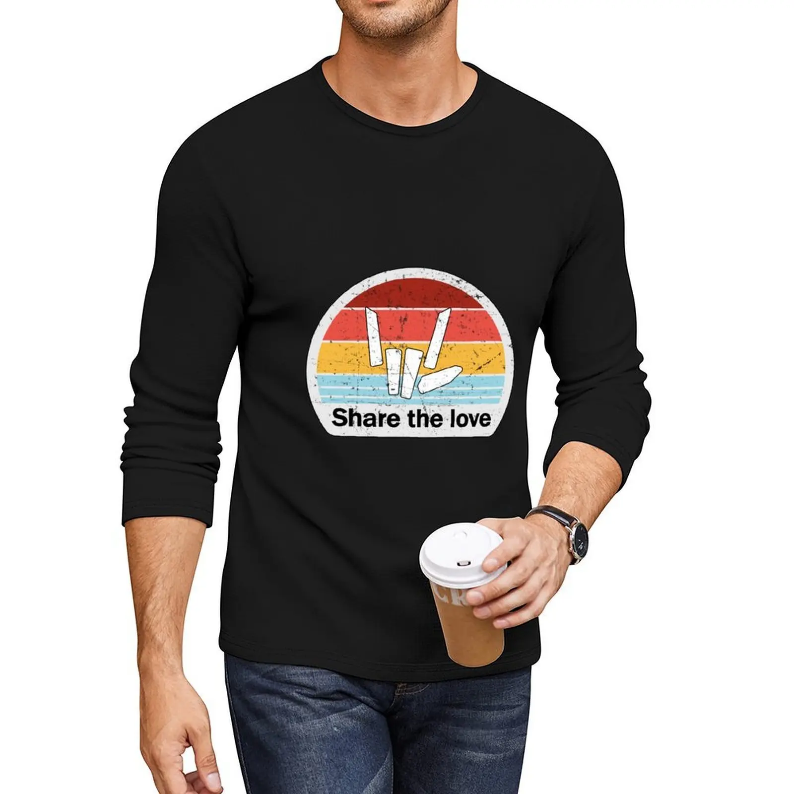 

Share the Love Old Retro Vintage Style Long T-Shirt graphic t shirt heavyweight t shirts vintage clothes Men's t-shirts