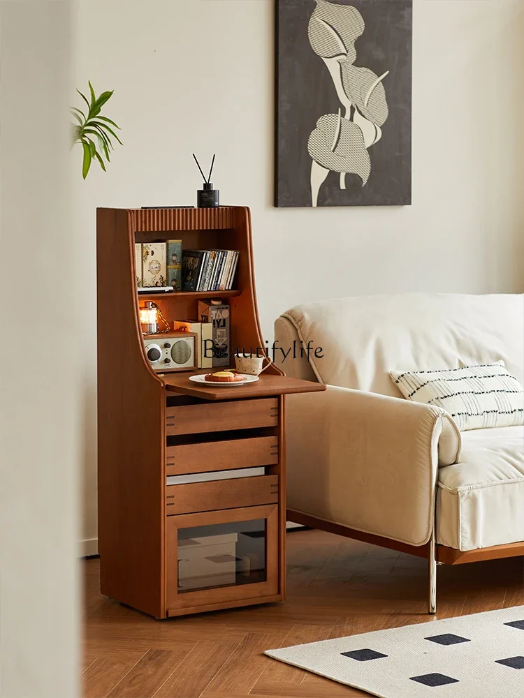 

FG52Vintage removable side cabinet bedroom bedside table small vanity table storage