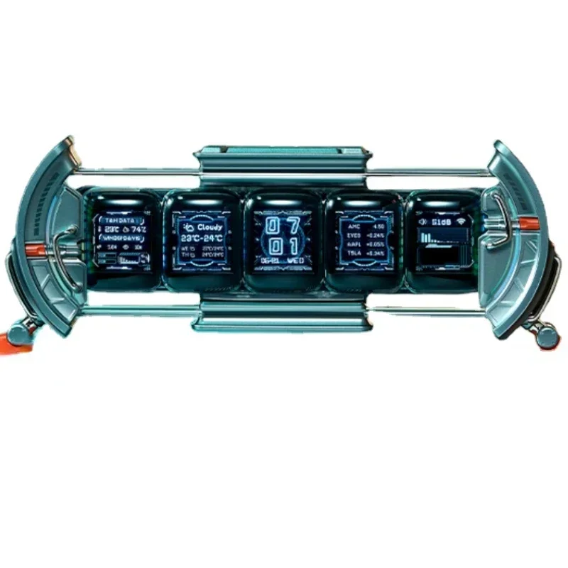 Reloj Vintage Glow Tube Elekstube Nixon, relojes digitales de escritorio, decoración de mesa Rgb y accesorios, estación meteorológica inteligente