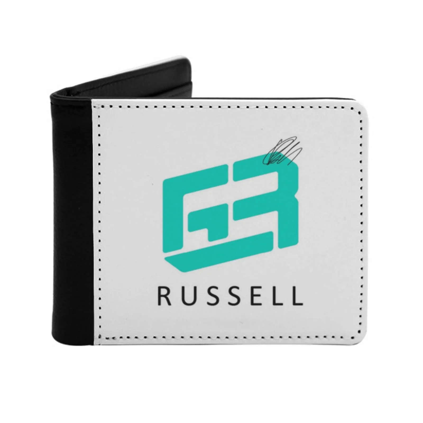 George Russell Signature Personalized Men's Leather Wallet Card Money Bag Pu Leather Wallet George Russell George Russell Lewis