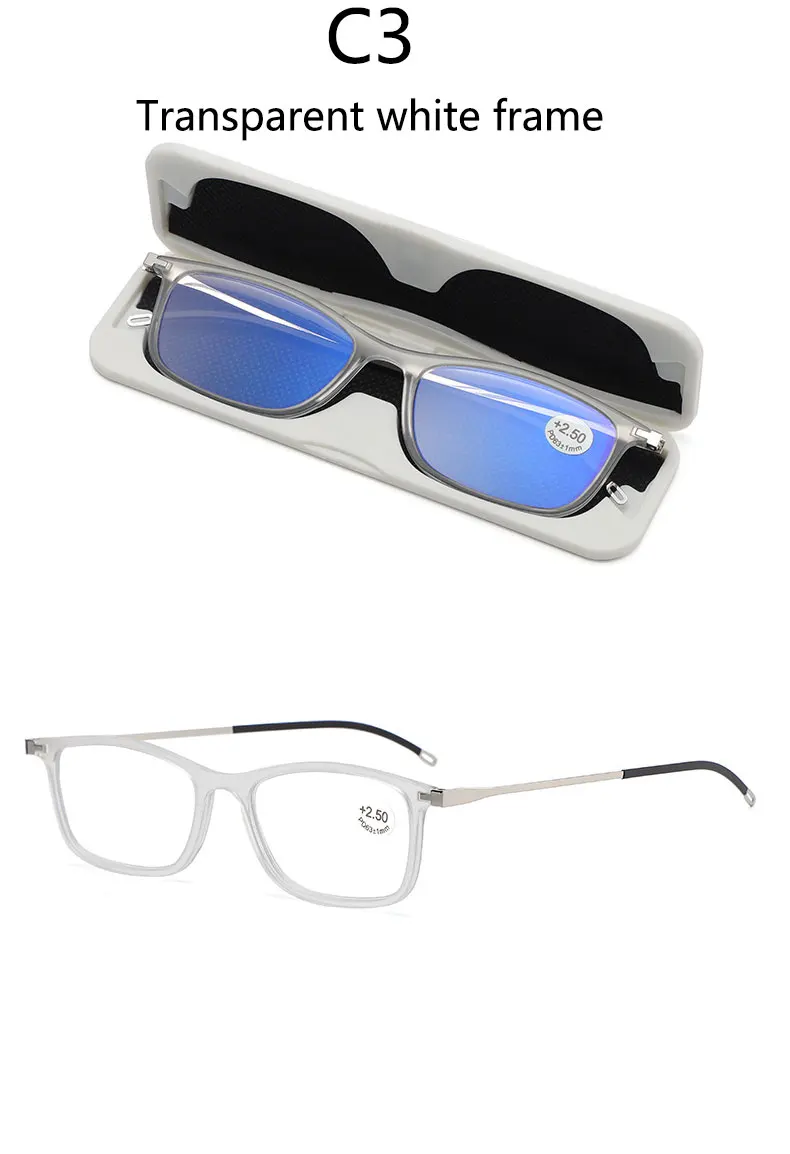 BOYSEEN Herren-Lesebrille mit blauem Lichtschutz, tragbare Taschenbrille mit ultradünner Box, 14 x 4 x 0,8 cm, Hyperopiebrille – Detail 11
