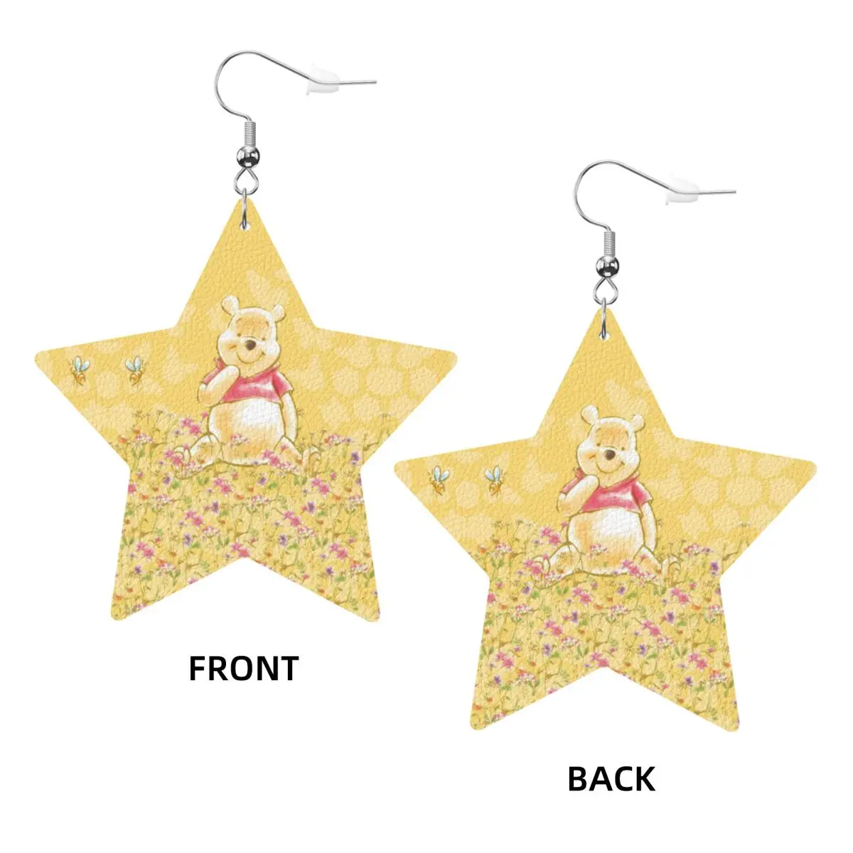 Custom Winnie The Pooh Leather Earrings for Women Dangle Earrings Jewelry Accessories view 3
