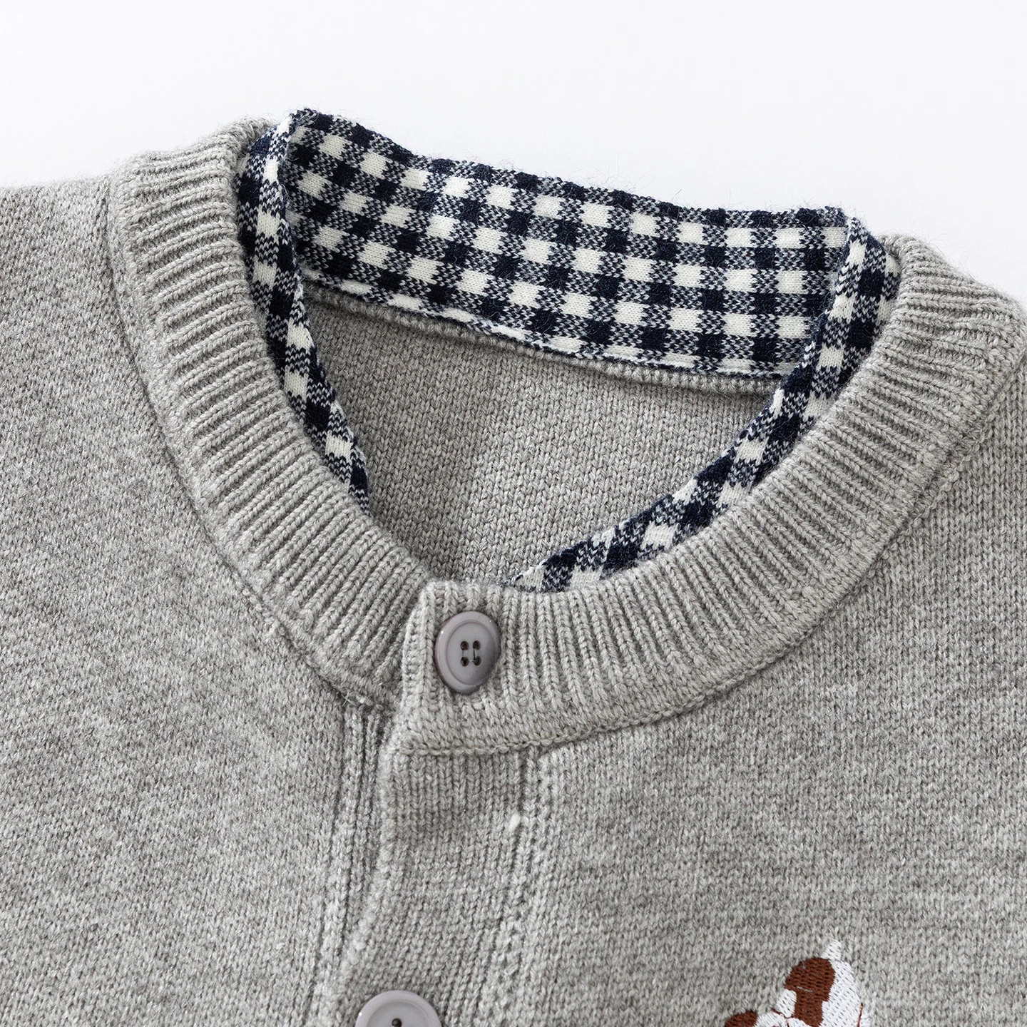Hochwertige Herbst-Winter-Strickjacke, neue Mode, Herren-Rundhals-Luxusmarke, Cartoon-Stickerei, koreanischer lässiger Pullover-Mantel – Detail 15
