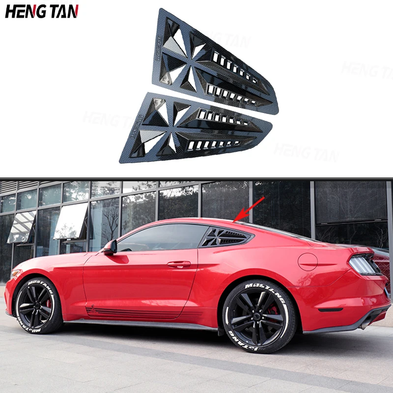 

Carbon color Car Rear Quarter Window Louvers Panel Side Air Vent Cover Parts For Mustang 2015-2022 Mamba Style Body kit