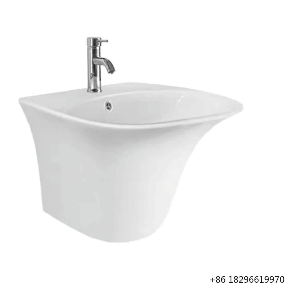 

Luxury Porcelain Wall-Mounted Bathroom Sink Single-Hole Faucet 12L Eco-Friendly for Hotel