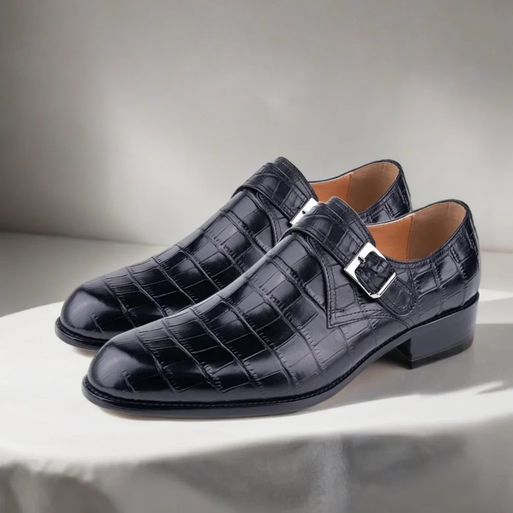 Elegante stilvolle Mönchsriemenschuhe für Herren, bequem, echtes Leder, Alltagskleidung,