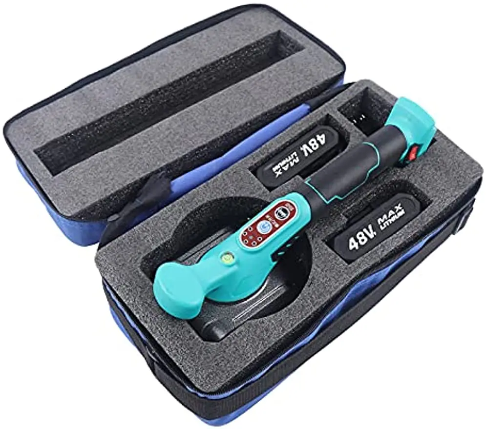 48VF piastrellatrice elettrica per piastrelle vibratore per piastrelle a 5 velocità strumento di livellamento automatico per pavimenti con 2 batterie + 1 caricatore spina americana