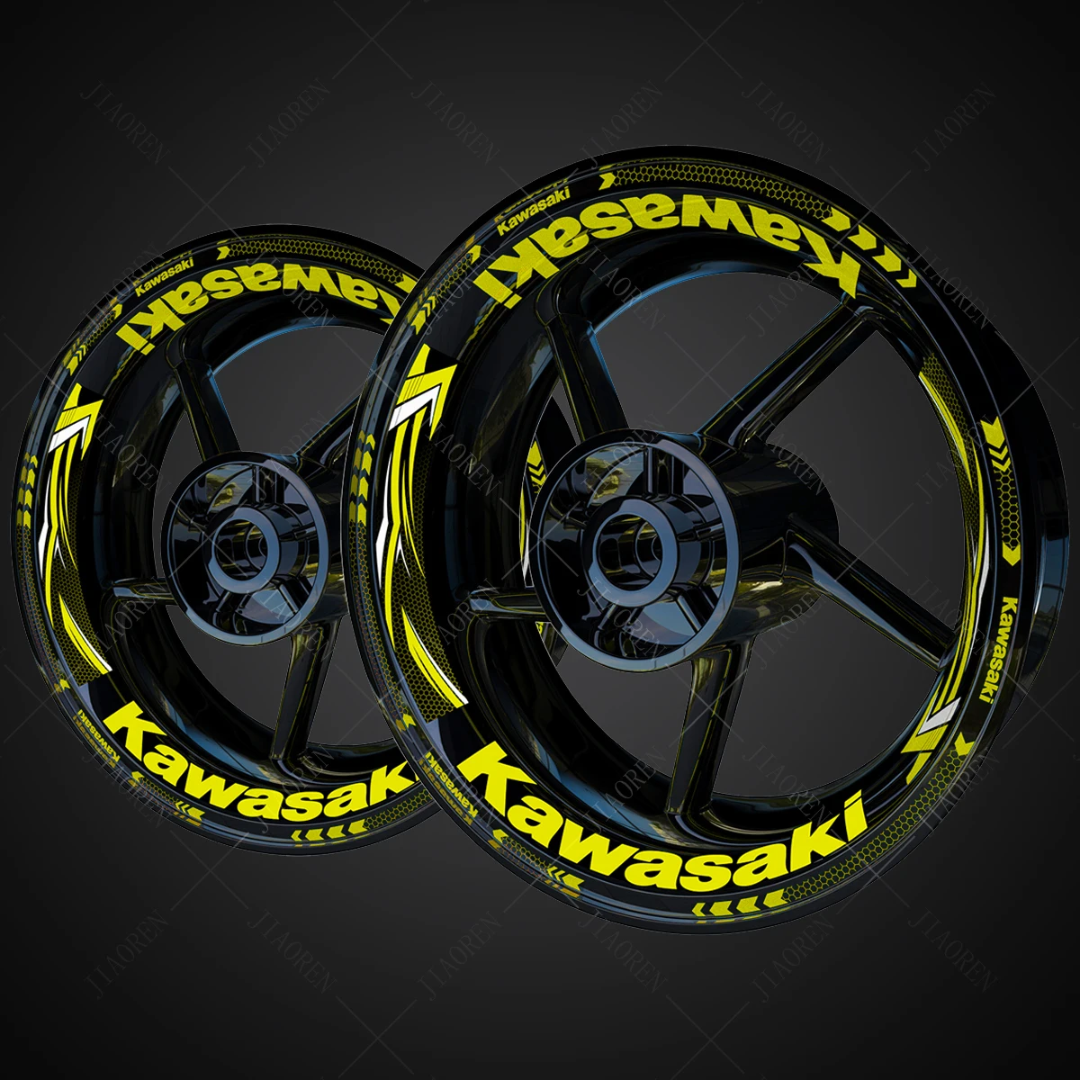 For Kawasaki Wheel Stickers Rim Decals Logo Z1000 Z900 Z800 Z750 Ninja650 ZX9r ZX6r ZX10r