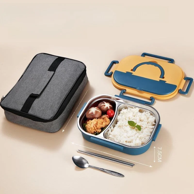 

Portable Microwave Lunch Box Healthy Food Container Korean Sle Metal Dinnerware Student Friendly Single Layer Insulated