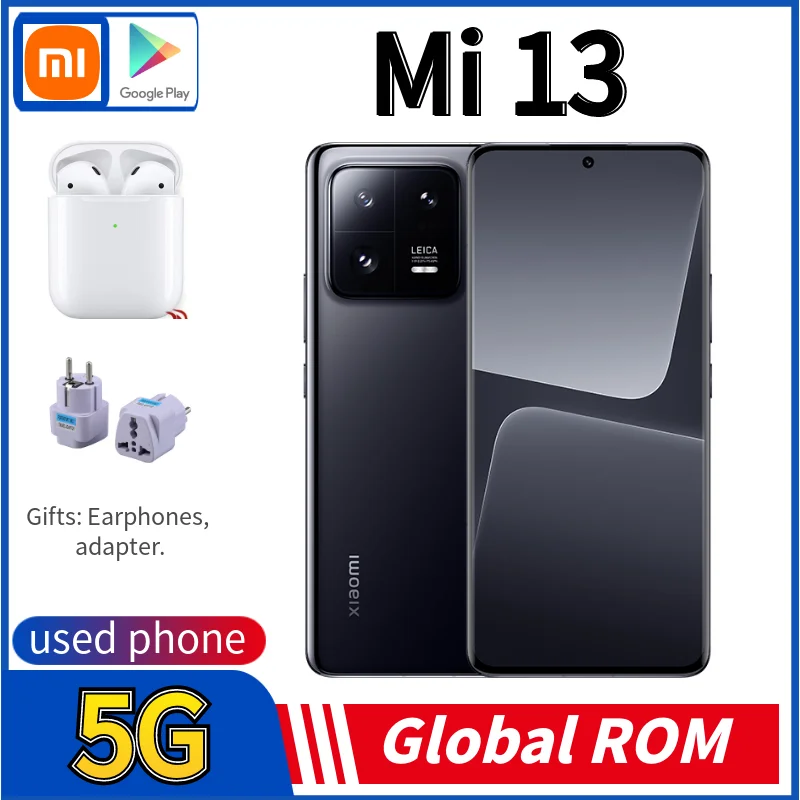 Xiaomi mi 13 54MP Leica Câmera Tripla 5G Snapdragon 8 Gen 2 NFC IP68 67W HyperCharger 4500mAh 120Hz OLED Global ROM uesd telefone