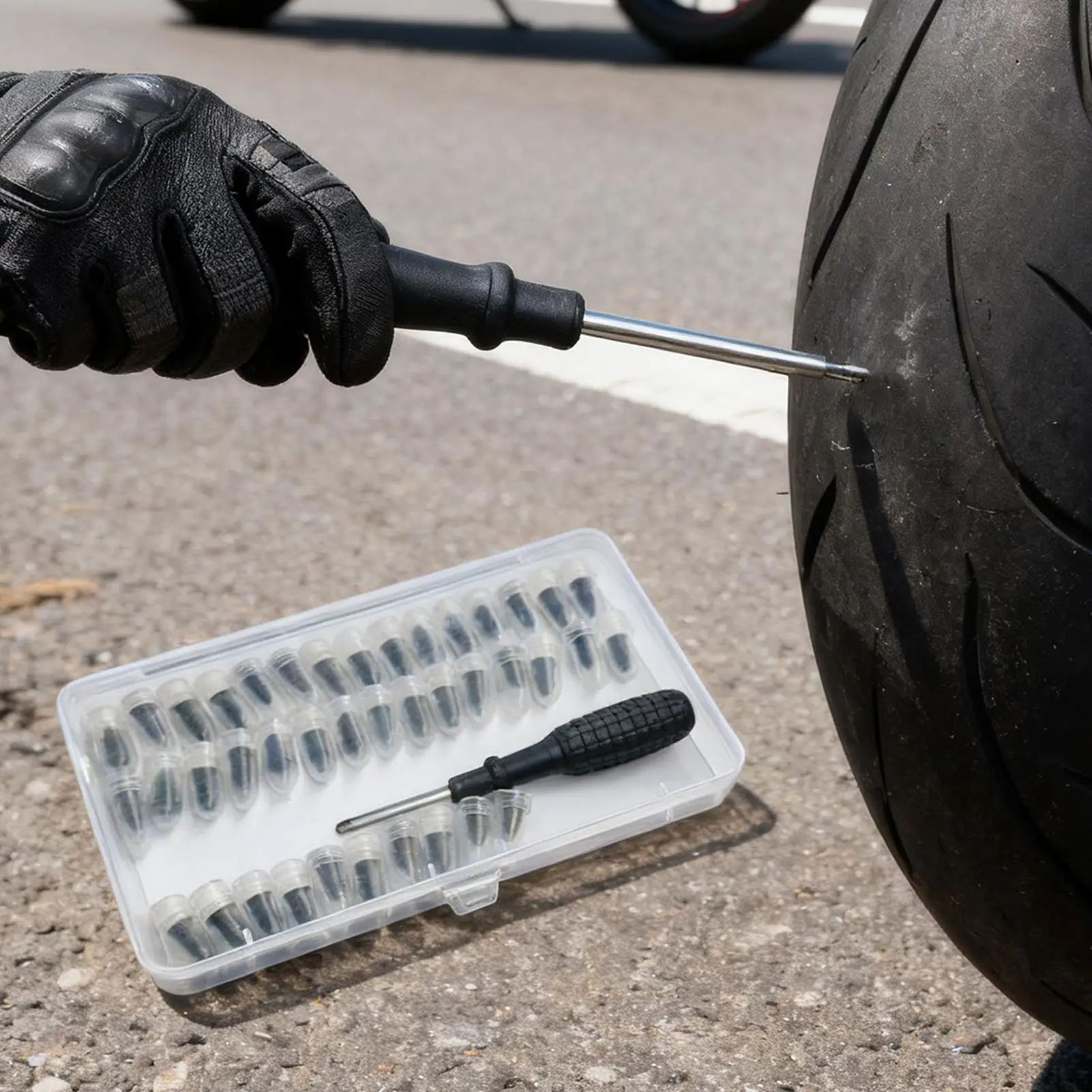 طقم أظافر لإصلاح الإطارات بدون أنابيب 50 قطعة/المجموعة برغي الخدمة الذاتية في مقابس إصلاح الإطارات أداة سريعة لسيارة شاحنة دراجة نارية #4