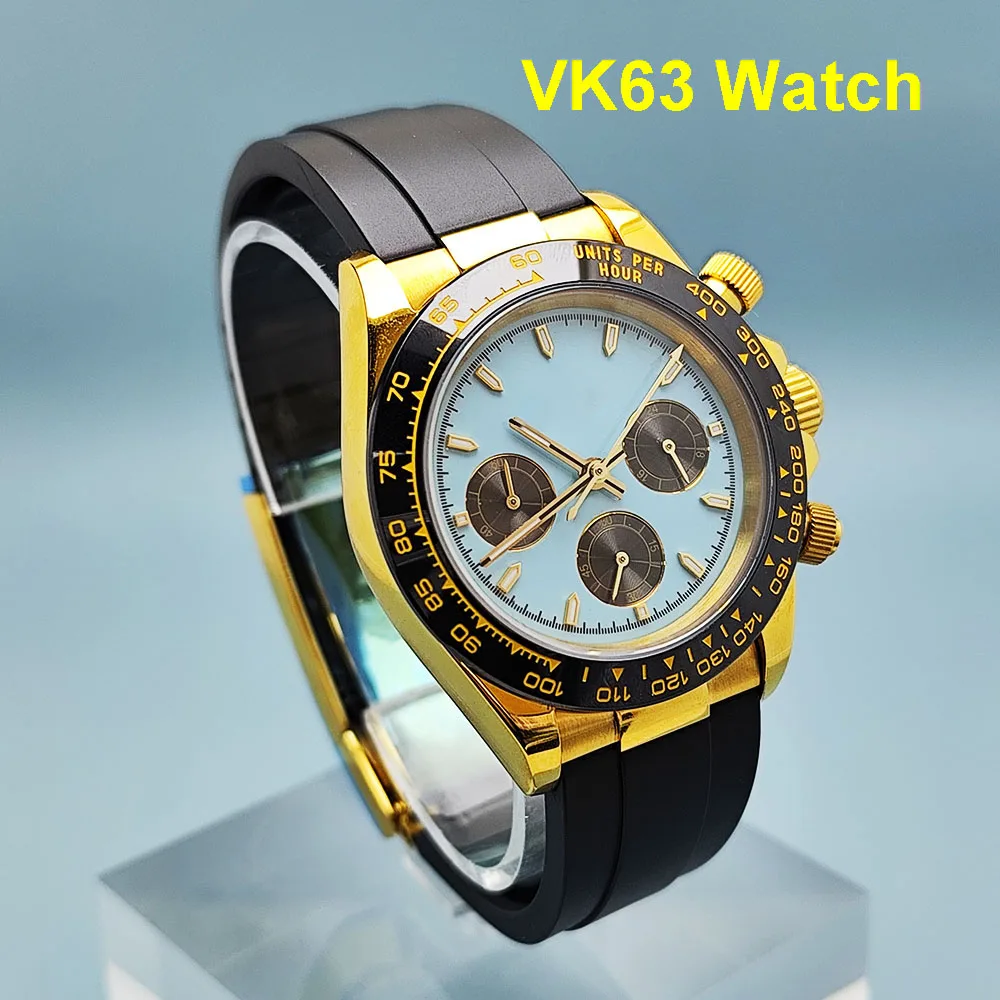 

Новые часы VK63, мужские часы, мужские часы с кварцевым механизмом, корпус 39 мм, сапфировое стекло, часы с механизмом VK63