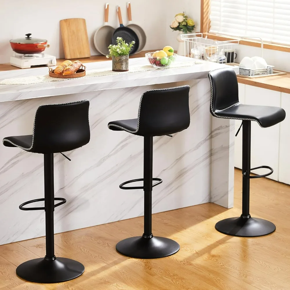 Swivel Bar Stools Set Of 4,with Back, Adjustable Bar Stools 24