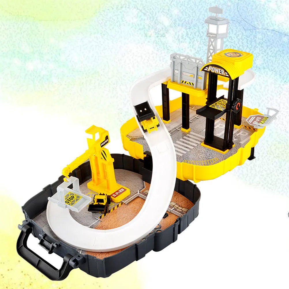 

1Set Track Parking Simulation Plastic Children Assembled Colorful Construction Vehicle Set Outdoor Educational Traffic Scene