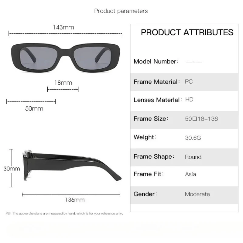 Vintage Black Square Sunglasses for Woman Luxury Brand Small Rectangle Sun Glasses Female Gradient Clear Mirror Oculos De Sol image 6