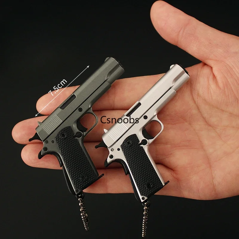 1:3 Mini Colt 1911 Pistol Model Detachable Alloy PUBG Jedi Toy Gun Keychain Fidget Toy for Boy Collection Adults Chrismas Gift