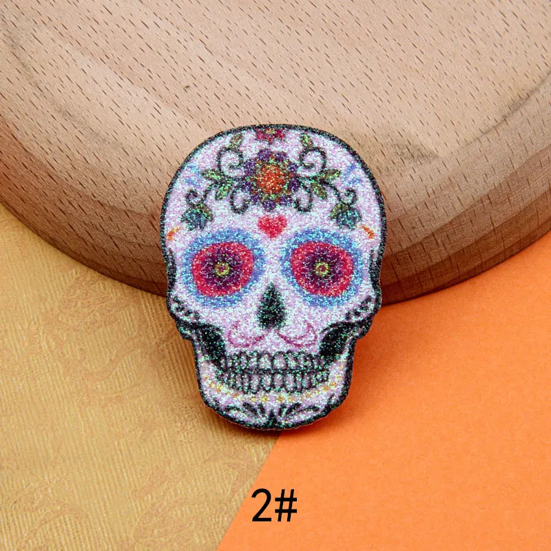 100 Stück heiß begehrte glänzende Totenkopf-Applikationen für DIY-Kleidung, Hut-Aufnäher und Dekoration – Detail 7