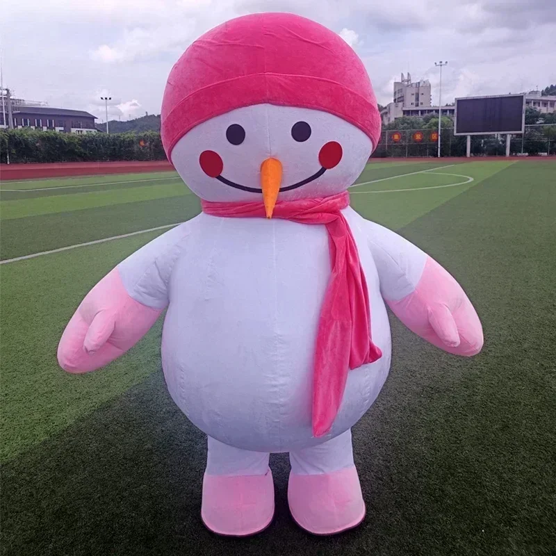 Inflatable Snowman Mascot Costume Christmas Party Cosplay Outfit Adult Fancy Dress Suit No Battery No Charger view 3