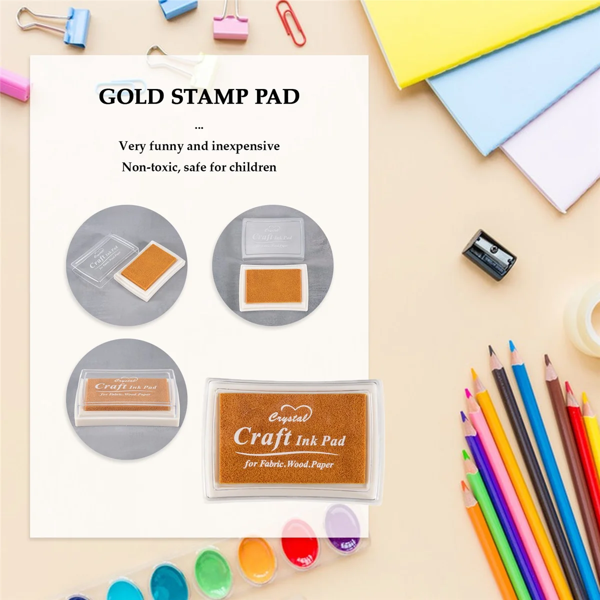 Gfc-Rubber stamp ink pad stamp inkpad Ink Pad - Gold