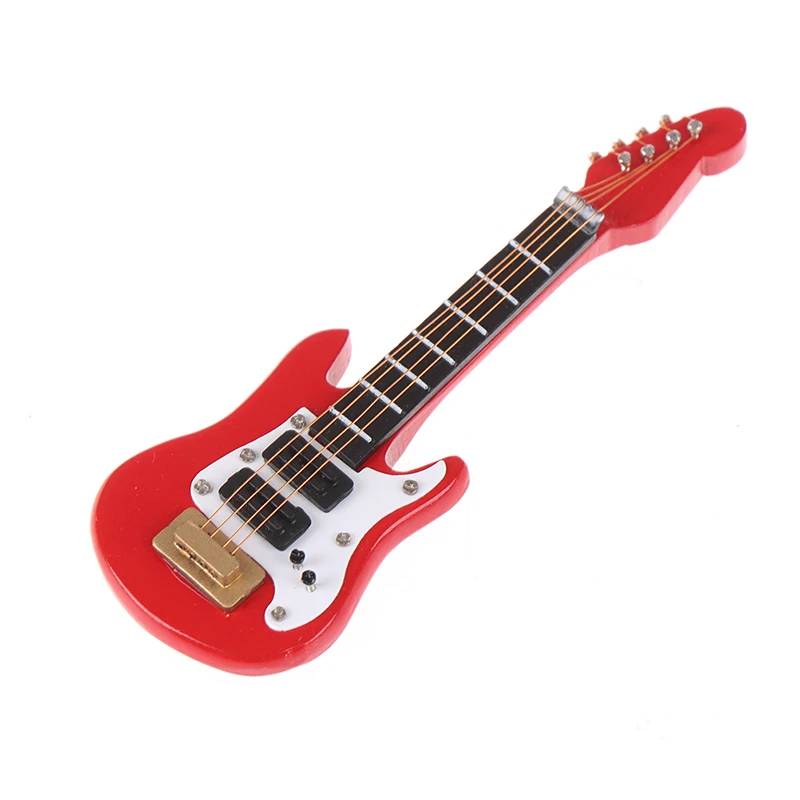 1:12 Dollhouse Miniature Music Electric Guitar for Kids Musical Toy House Decor