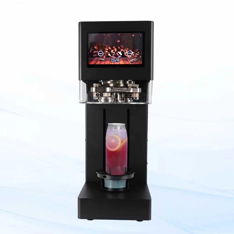 

Newest Product Automatic Non-rotating Can Sealer Beverage Soda Bottle Bubble Tea Tin Electric Sealing Machine