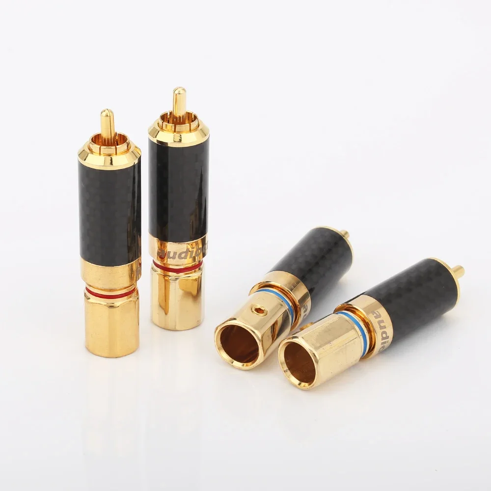 CF610G Audiocrast 24K مطلية بالذهب RCA لحام موصل HIFI RCA التوصيل لتقوم بها بنفسك كابل التناظرية