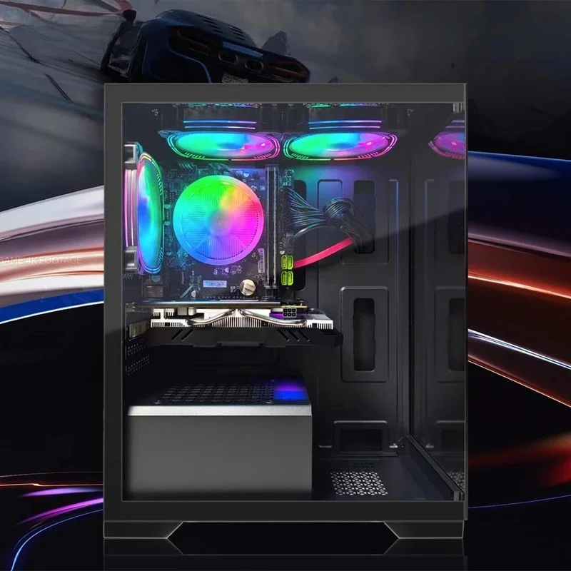PC desktop da gioco, RX 580 16G GDDR5, Core i7 fino a 3,9G, 16G RAM, SSD 512G, 600M WiFi, BT 5.0, ventola RGB x3, barra audio RGB BT
