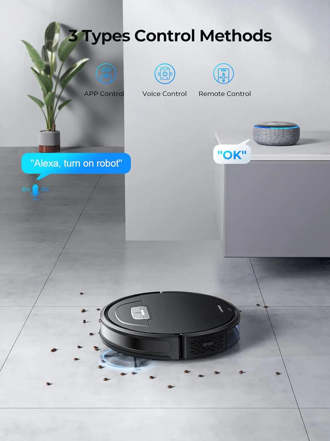 Robot Vacuums and Mop Combo, Max 4500Pa Suction, Evol 3 Robotic Vacuum Cleaner with Auto Carpet Boost, Self-Charging Rob