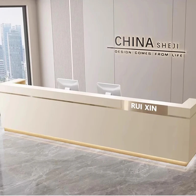 Luxe Receptietafels Hal Bureaus Winkel Receptie Stoelen Register Muur Moderne Destillatie Masa Uniek Meubilair