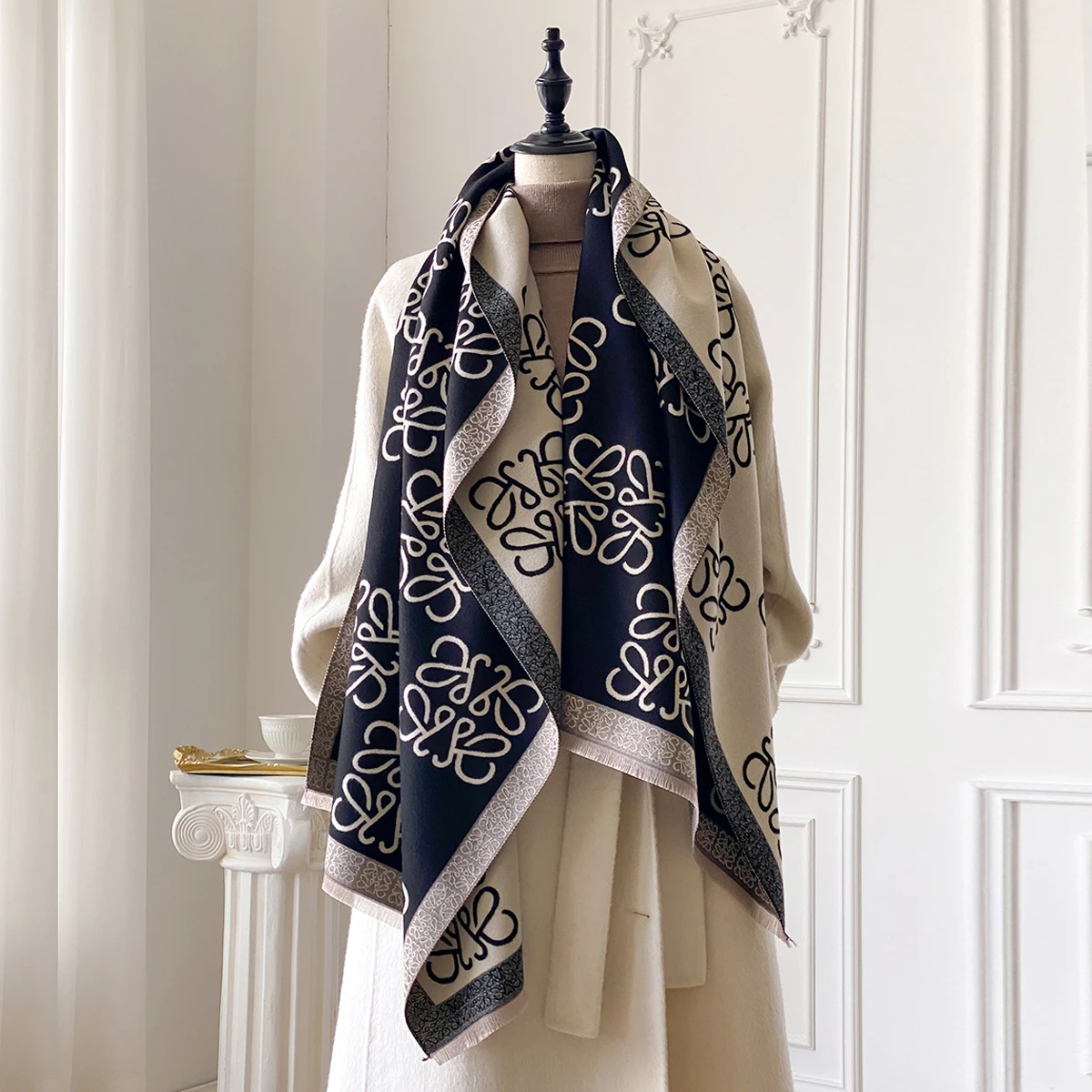 

Шарф-пашмина из кашемира класса люкс для женщин, зимний, теплый, 2025 года — накидка, хиджаб, дорожный шаль, эшарп, толстое теплое одеяло