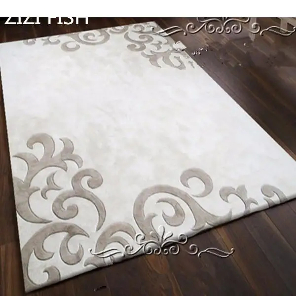 

Latest European Fashion Carpet White Gray The Sitting Room Bedroom Rectangle Rug Contracted Acrylic Carpets