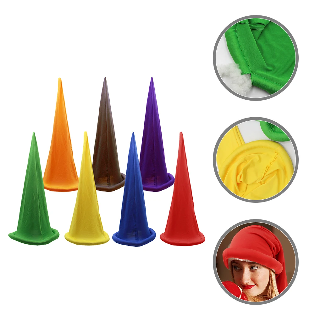 

7Pcs Christmas Head Christmas Dwarf Hats Covers Novelty Dwarfs Costume Kids Party Stage Props Halloween Gnome Hat Gifts