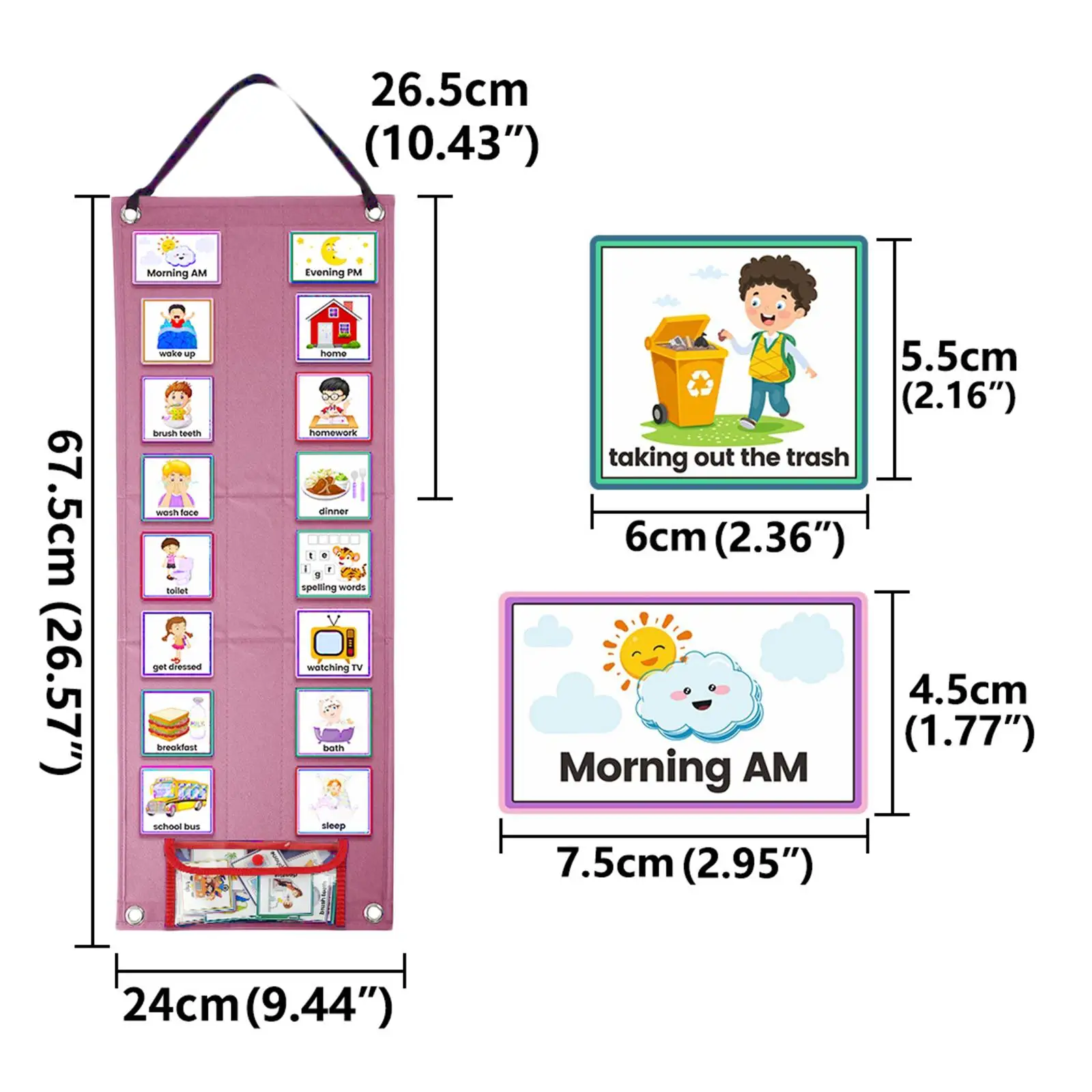 Horário visual para crianças aprendendo materiais para presentes de feriado