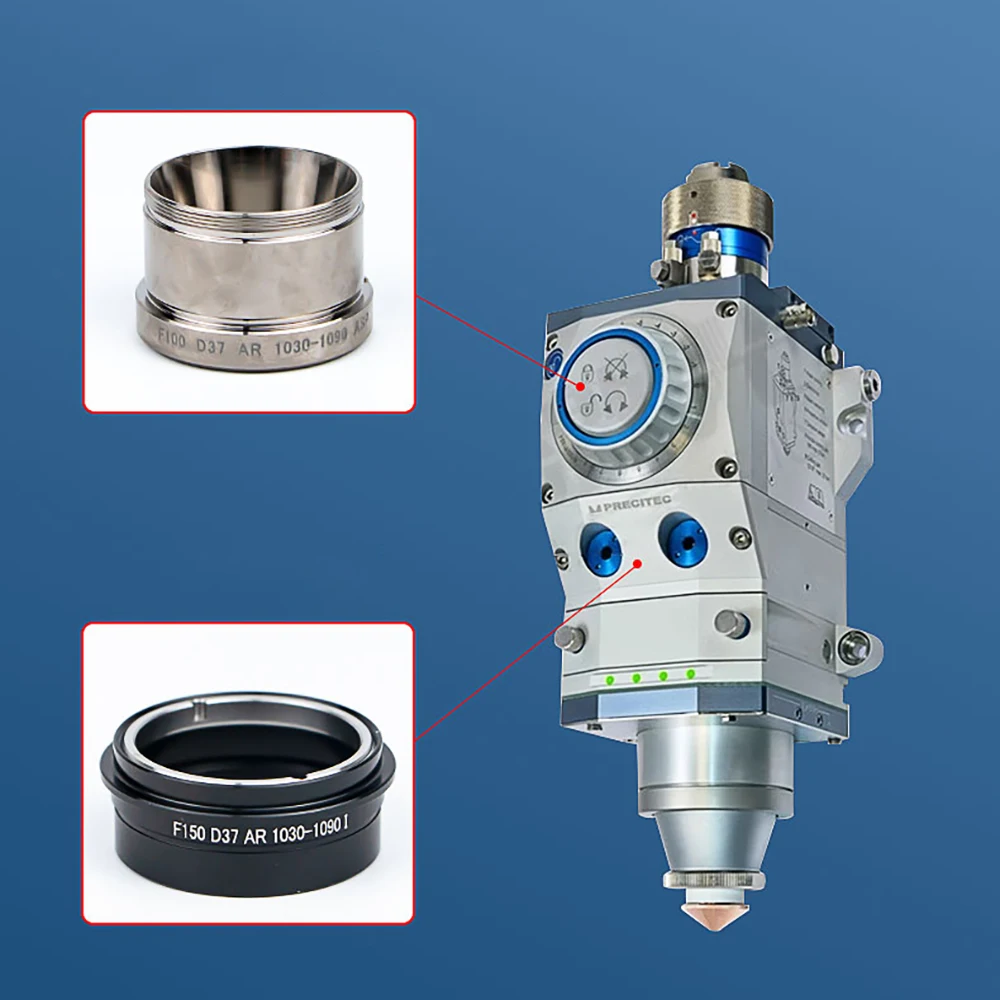 Preciec Laser Focusing Lens Collimating Windows with Holder D37 8kw 20kw Aspherical Lens for Precitec Procutter1.0 Laser Head