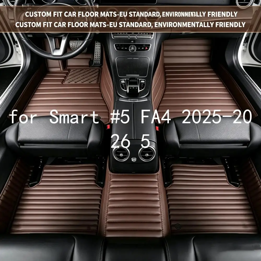 Tappetini per auto in pelle con diamanti personalizzati per Smart # 5 FA4 2025-2026 Tappetini Interni per Tutte le Stagioni 5 Posti Accessori Auto 3l602