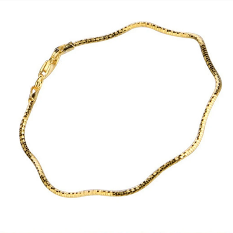 Italian 925 Sterling Silver Rose Gold Plated Women\'s Bracelet Soft Sparkling Three Color Plain Wave Chain Bracelets Shinny