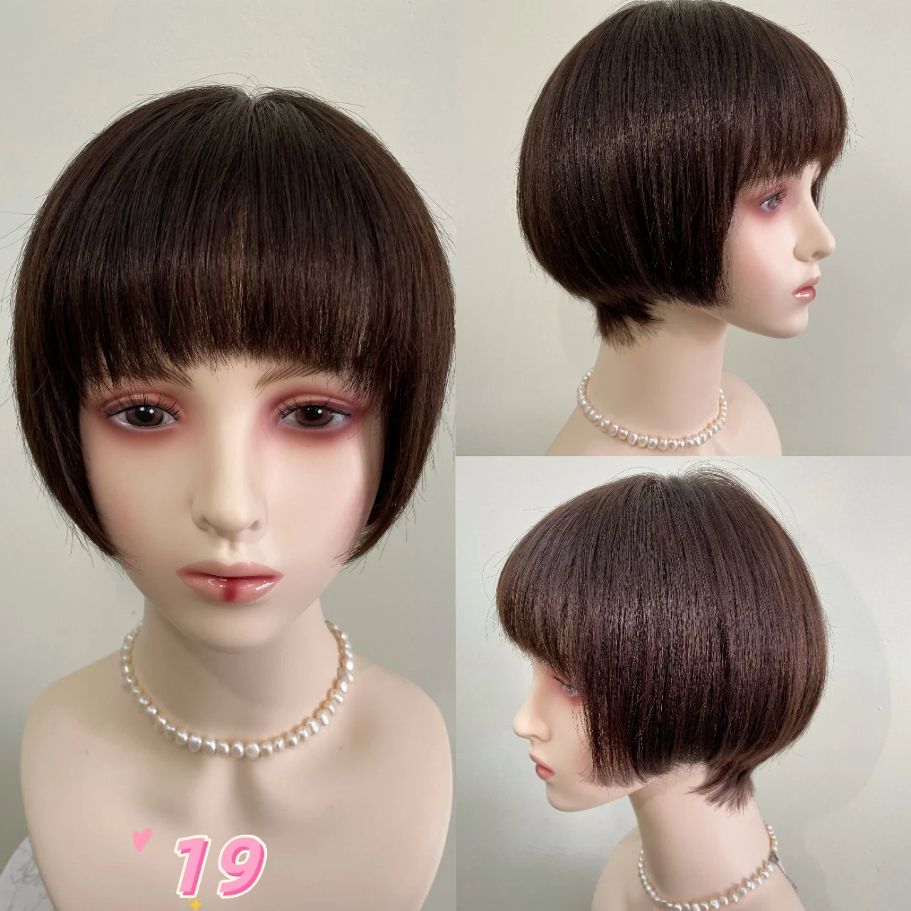 

Bob Hair Styles Шелковый топ Полные кружевные парики Короткие человеческие волосы Бесклеевой парик шнурка с челкой-бахромой Медицинские парики для женщин