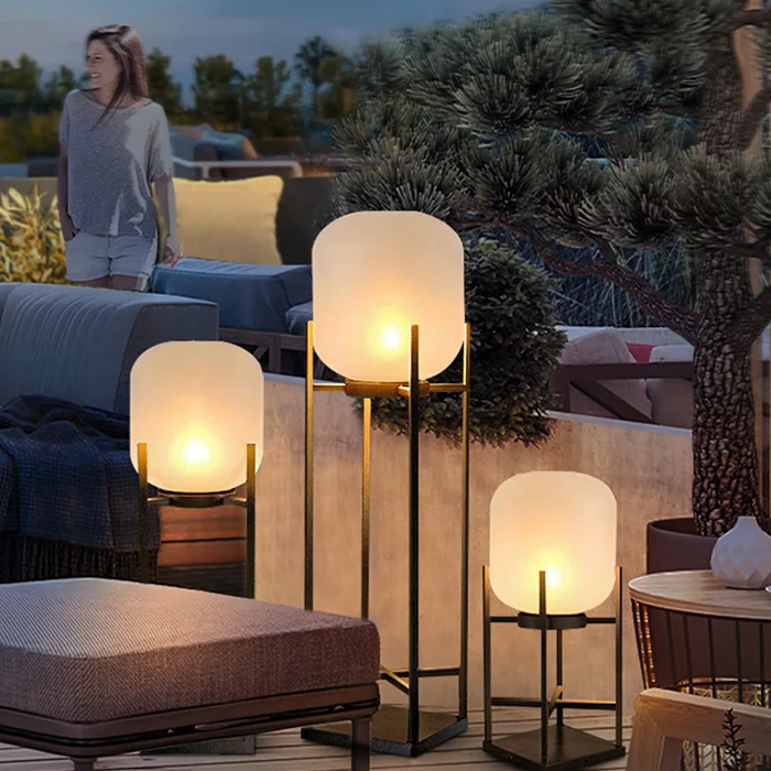 Baja tahan karat, lampu lantai, luar ruangan, taman, halaman, vila, dekorasi