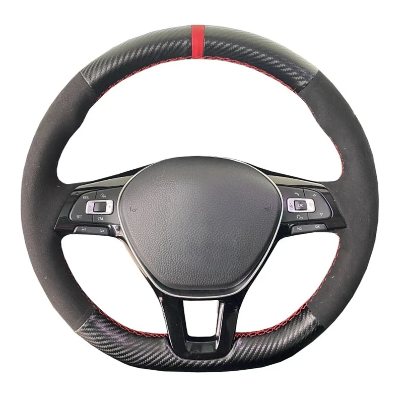 Anti-Slip Wildleder Leder Auto Lenkrad Geflecht Abdeckung Für Volkswagen VW Golf7 Mk7 Neue Polo Jetta Passat B8 Tiguan Sharan