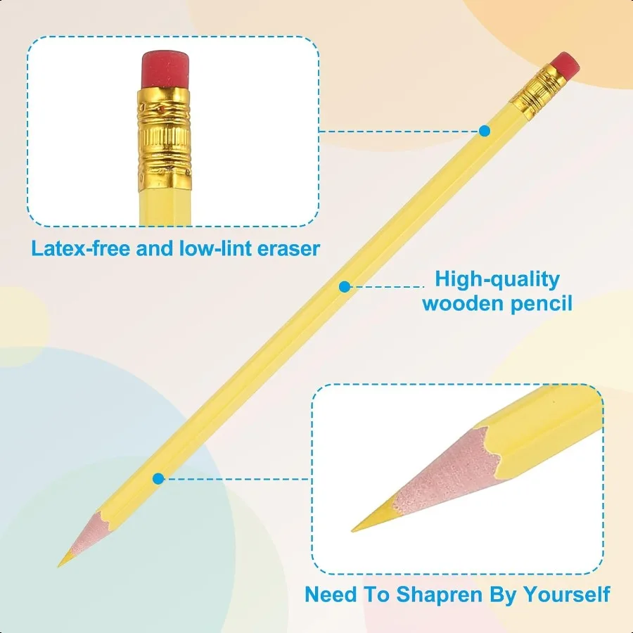 Erasable Colored Pencils 36 Pcs Oil Color Pencils with Erasers Hexagonal Rod Wooden Colored Pencils for Tests Marking Grading A