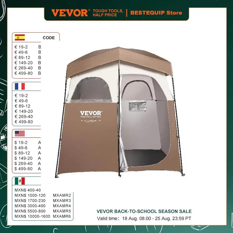 VEVOR Portable Outdoor Camping Tent 83x42x83in Bath Changing Fitting Room Tent Shower Tent Shelter Camping Beach Camping Tent