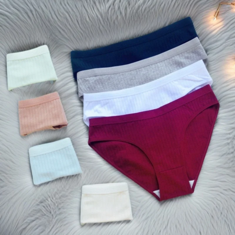 6Pcs/Set Women Panties Cotton Underwear Low Rise Briefs Female Underpants Sexy Lingerie Solid Color Breathable Panty - Image 4