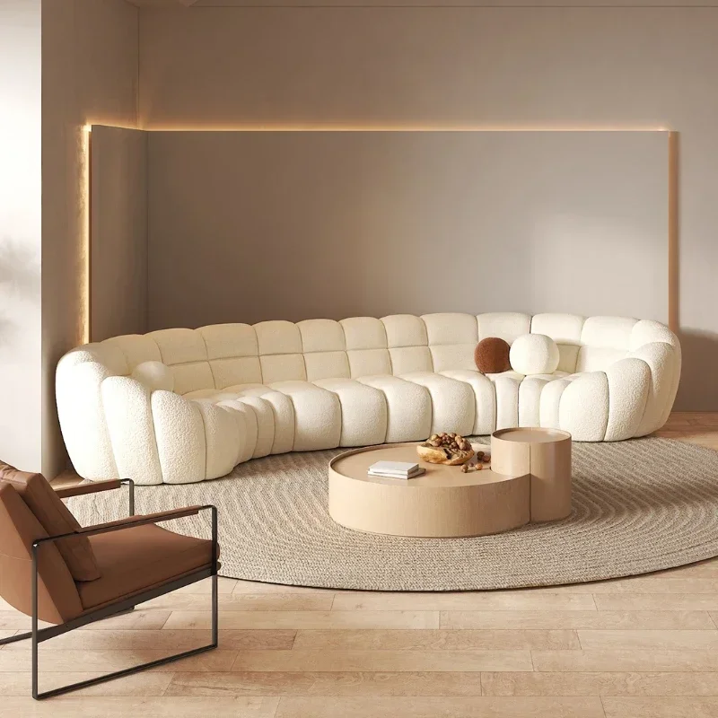 

Design Special-Shaped Fabric Sofa Japanese Style Lambswool Nordic Modern