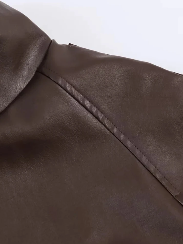 Giacche e Cappotti da Donna in Ecopelle, Stile Casual, Monopetto, Elegante Giacca da Strada Femminile