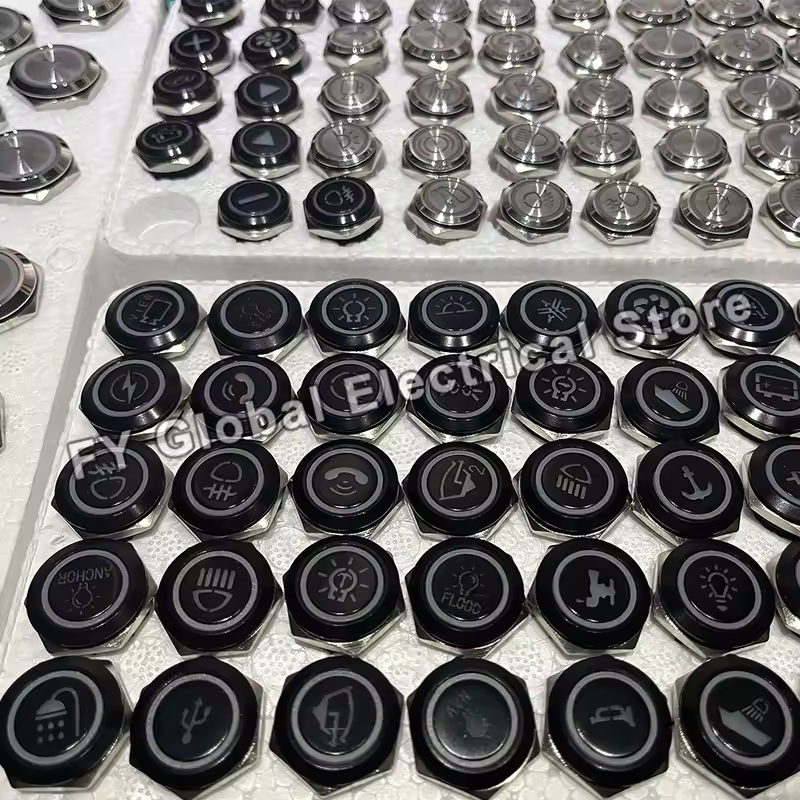 16/19/22mm Customized Metal Push Button Switch with Socket Start Stop For Car Boat Fog Black/Silver Waterproof LED Light 12V 24V - Image 4