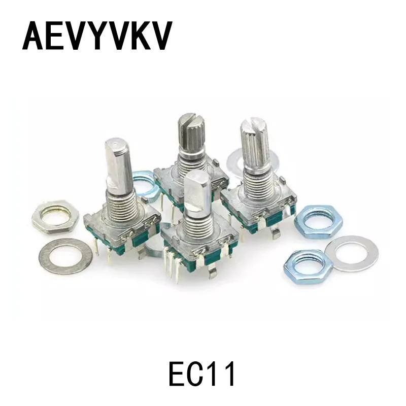 20 Position 360 Degree Rotary Encoder EC11 w Push Button 5Pin Handle Long 15/20MM With A Built In Push Button Switch