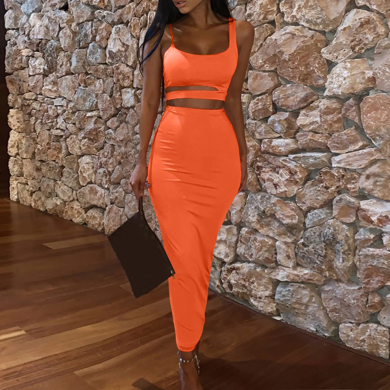 Two Piece Skirt Set Women’s Suit Clothes Summer 2024 Trend Sexy Outfit Cropped Top and Split Skirt Chic Elegant Female Clothing