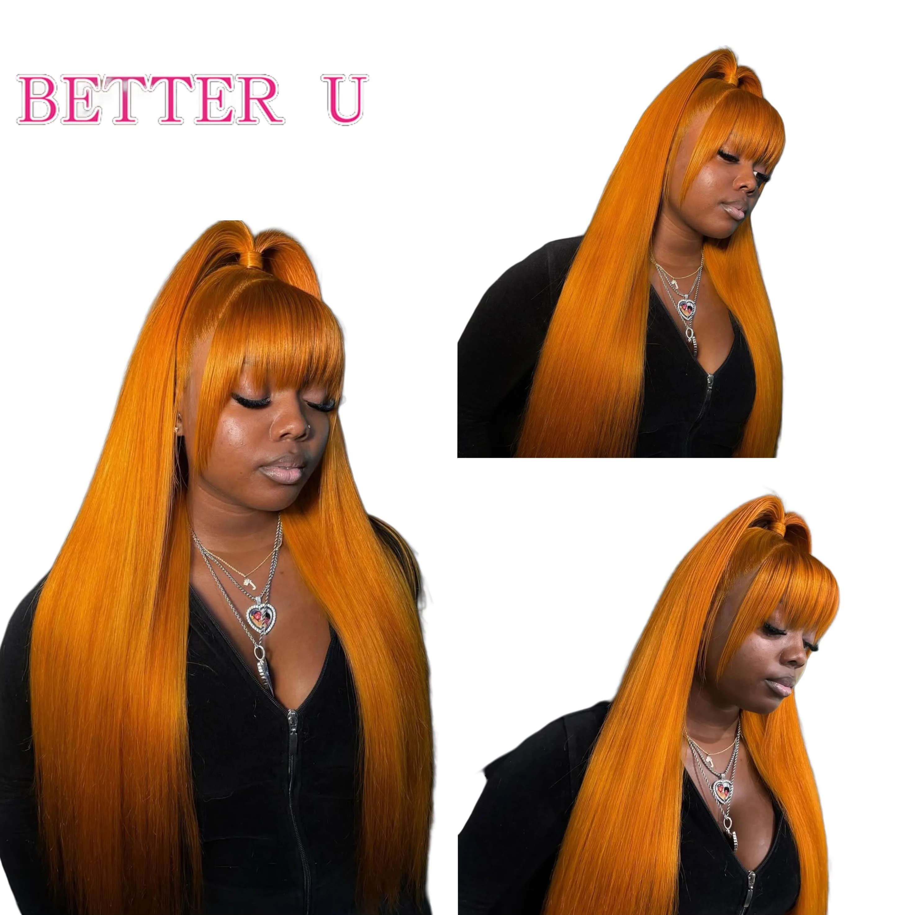 13x6 أصفر داكن الدانتيل الجبهة خصلات الشعر المستعار الإنسان البرازيلي قبل نتف مستقيم ملون 13x4 الدانتيل الشفاف الباروكات الأمامية للنساء #1