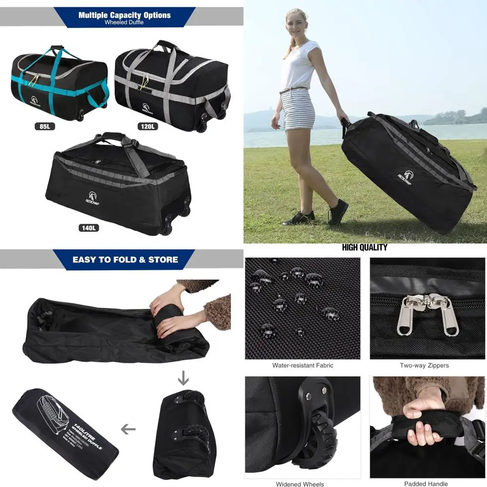 

Большая дорожная сумка на колесах с двумя отделениями, варианты объема 85 л/120 л/140 л